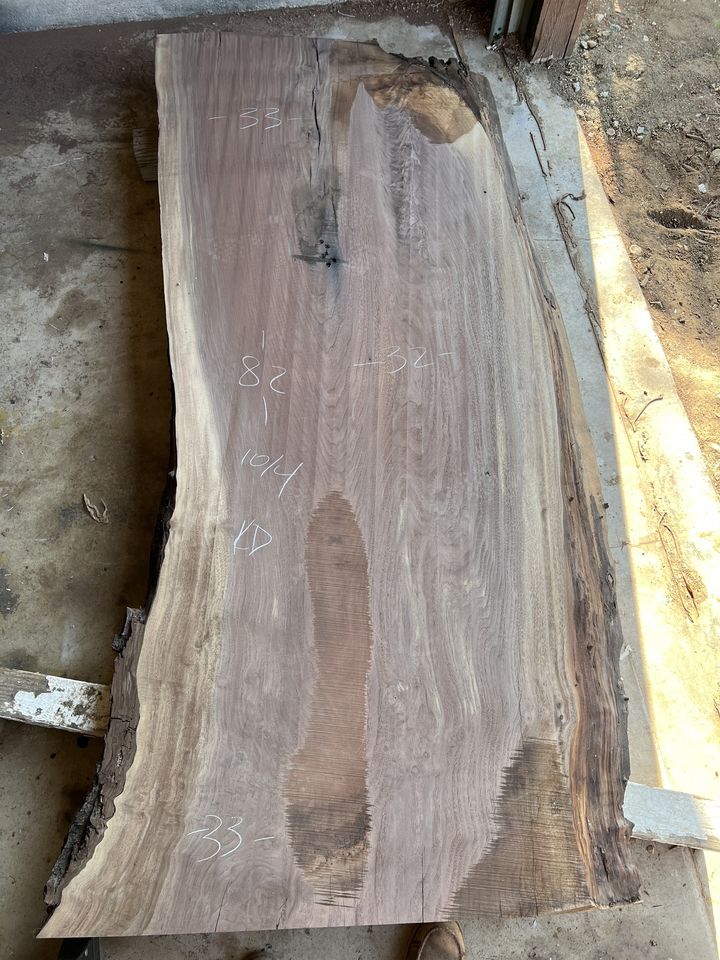 Claro walnut slab 33 x 82 x 2-1/2"