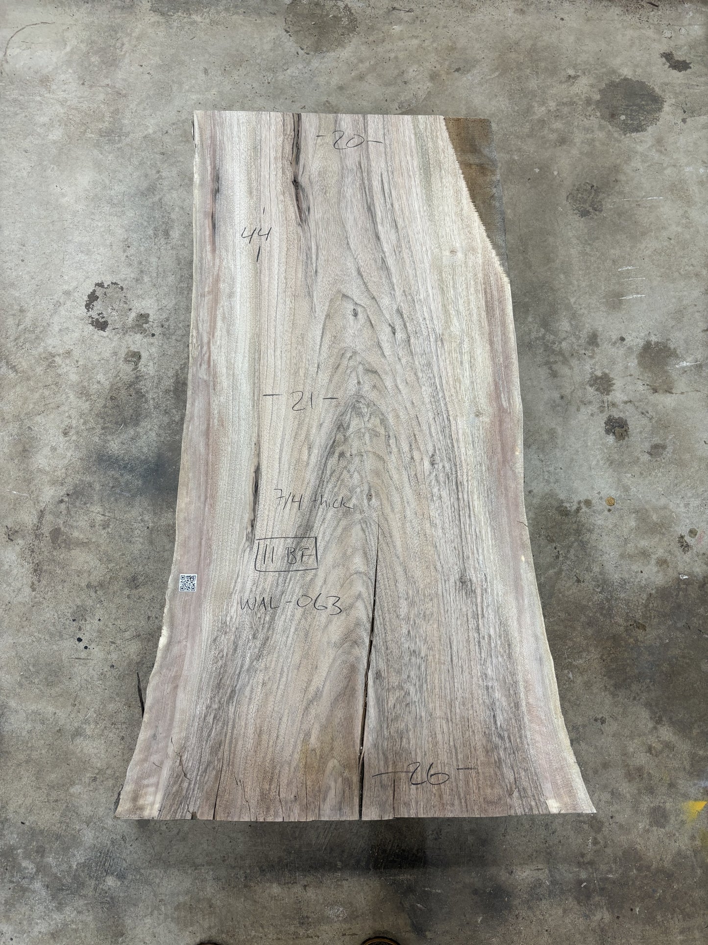 Live edge English walnut slab WAL-063