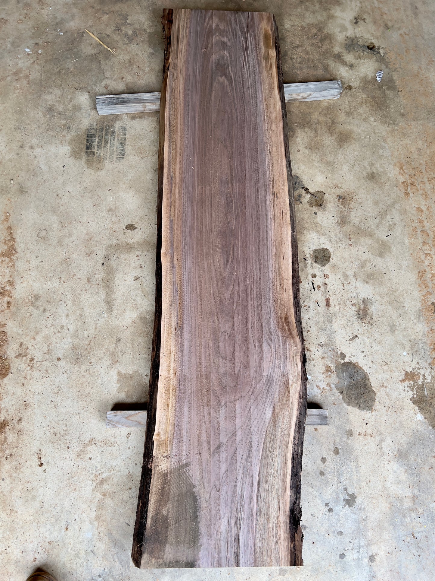 Claro walnut slab 18" x 73" x 2.75" [1A-13]